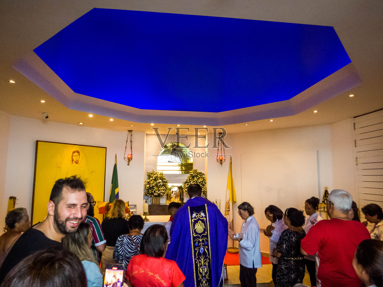 里约热内卢的圣母显现教堂，巴西照片摄影图片