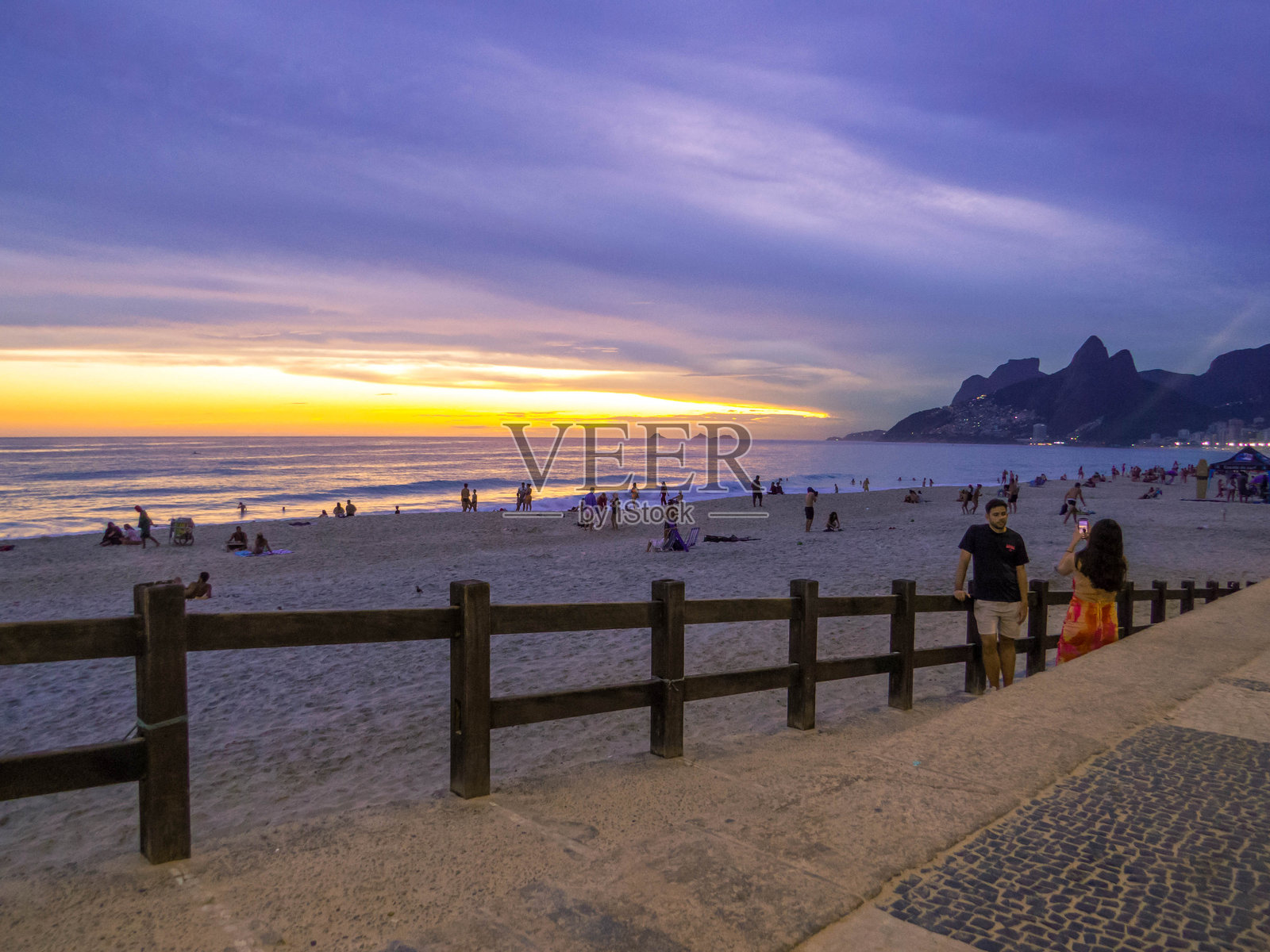 巴西里约热内卢的伊帕内玛海滩照片摄影图片