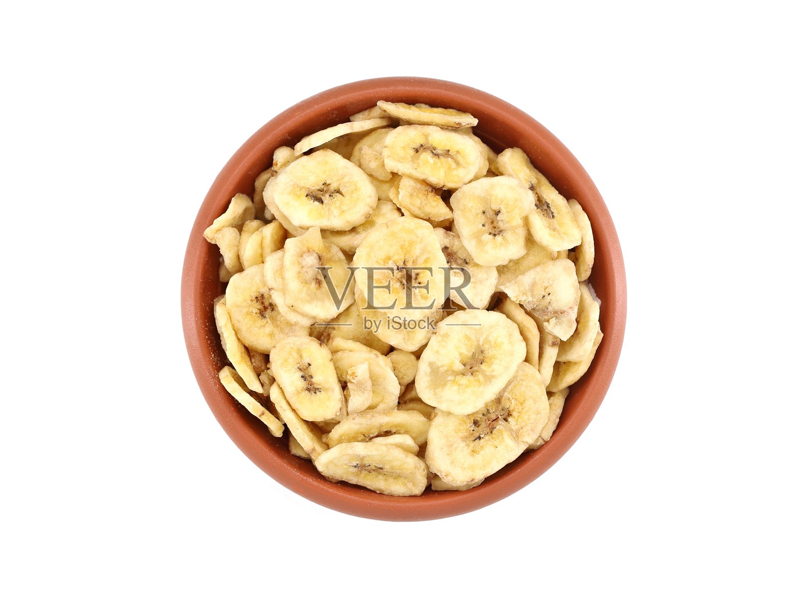 碗中的干香蕉片照片摄影图片