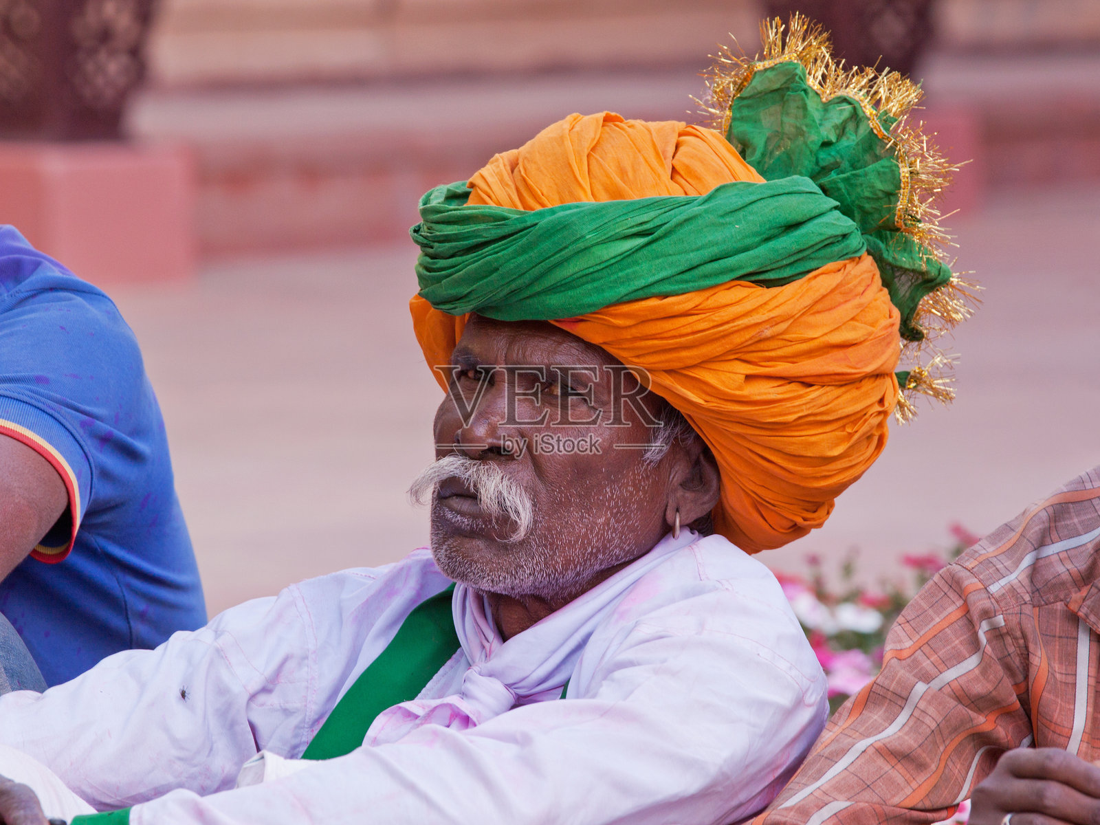 拉贾斯坦音乐和舞蹈团的高级成员照片摄影图片