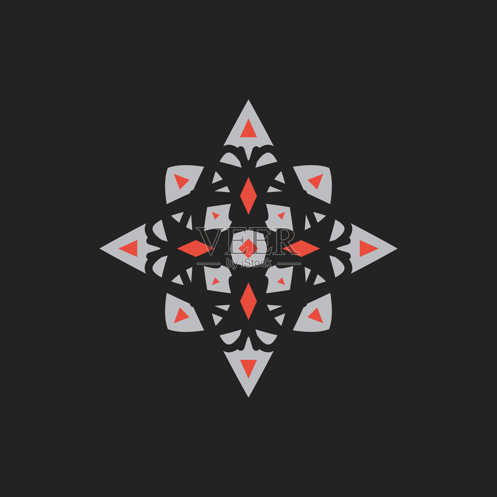 阿拉伯圆形几何徽章插画图片素材