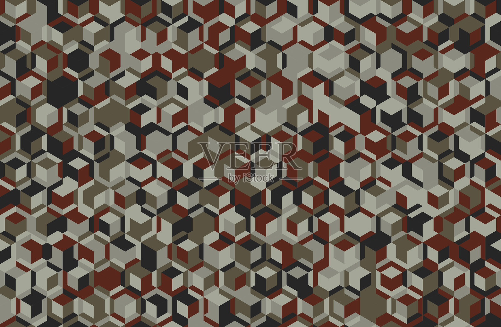 创意几何图案，具有马赛克形状和无缝设计。非常适合现代海报、背景或抽象纺织印花。插画图片素材