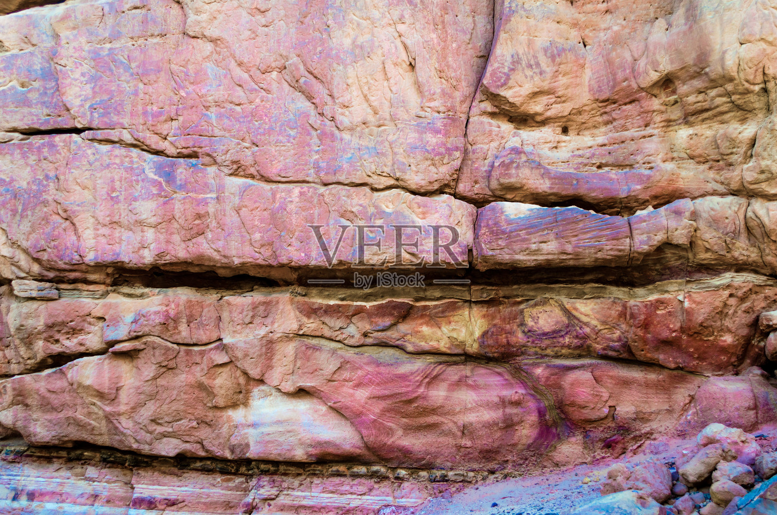 彩色峡谷中橙色石头岩石的特写纹理照片摄影图片