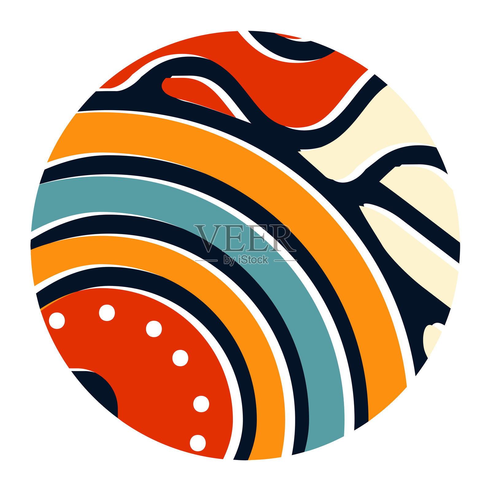 白色背景上的抽象非洲多彩图案插画图片素材