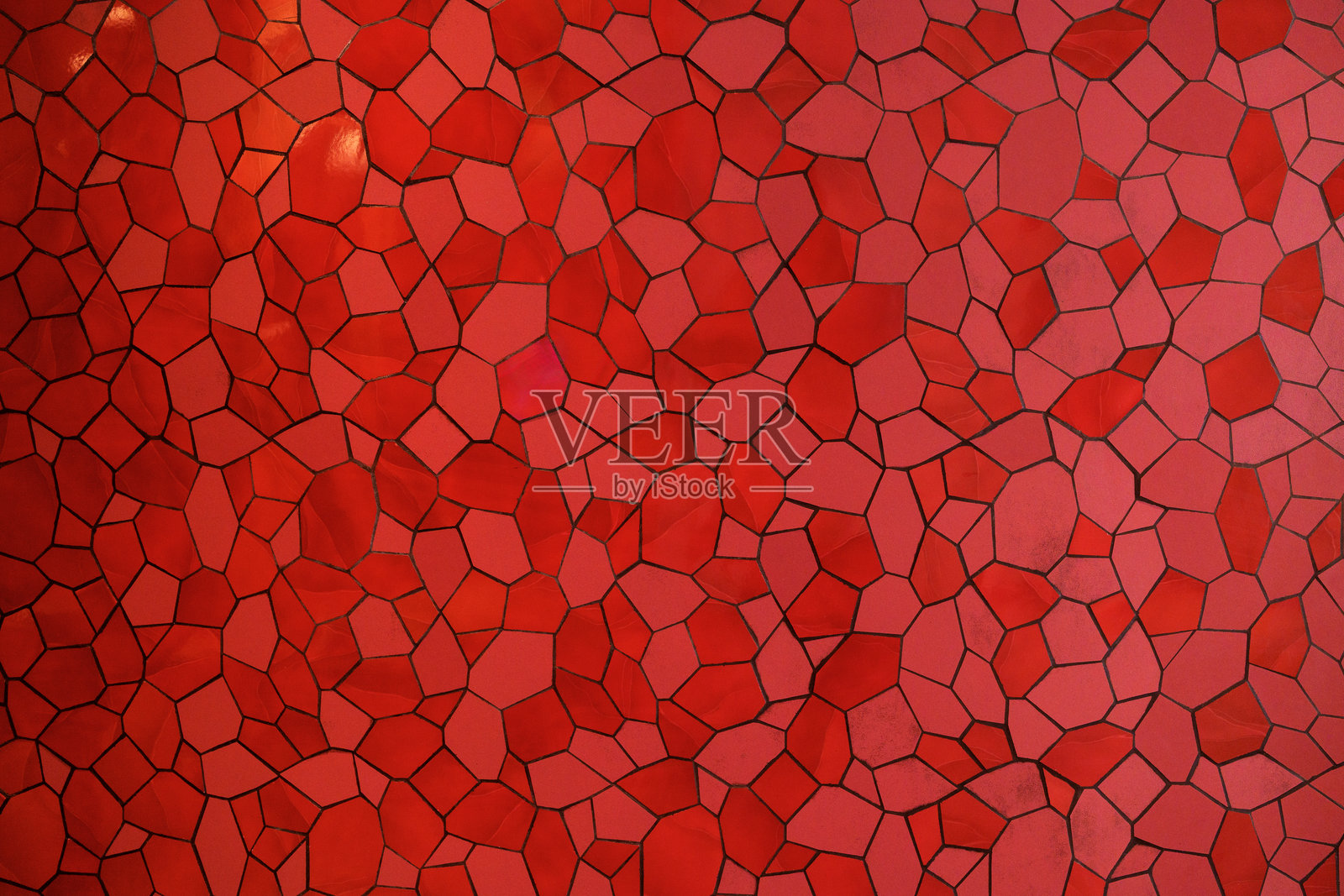 不规则形状瓷砖的抽象红色几何马赛克照片摄影图片