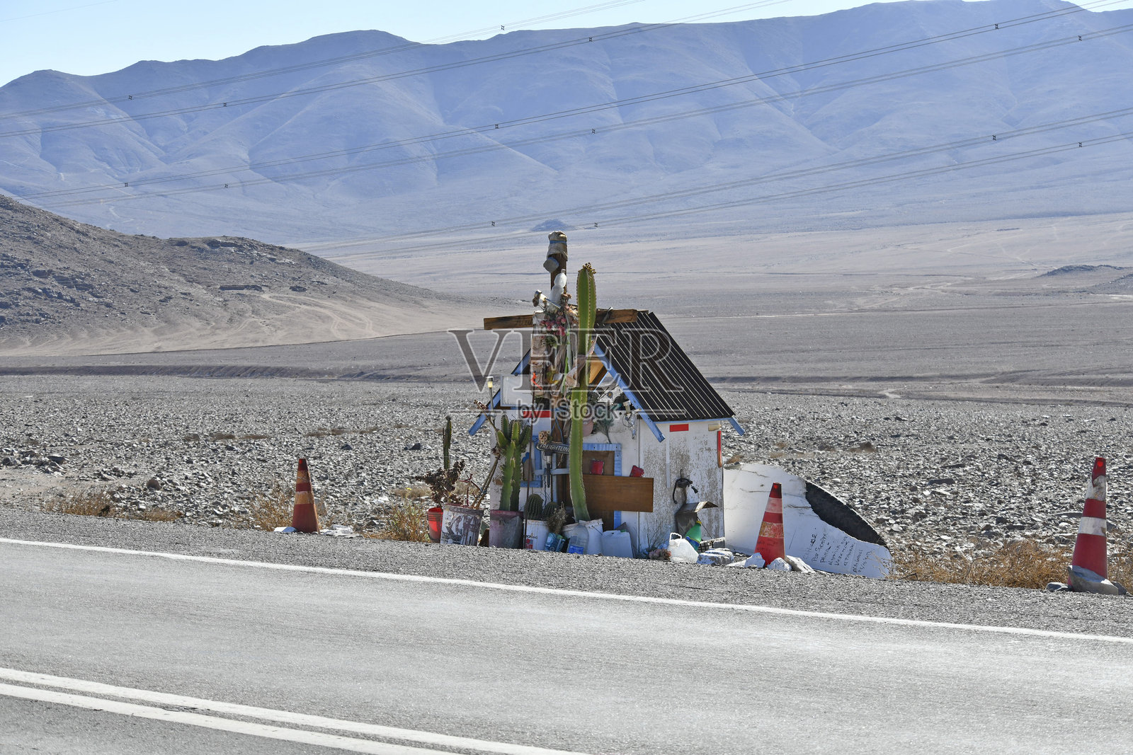 阿塔卡马沙漠和小镇的景观照片摄影图片