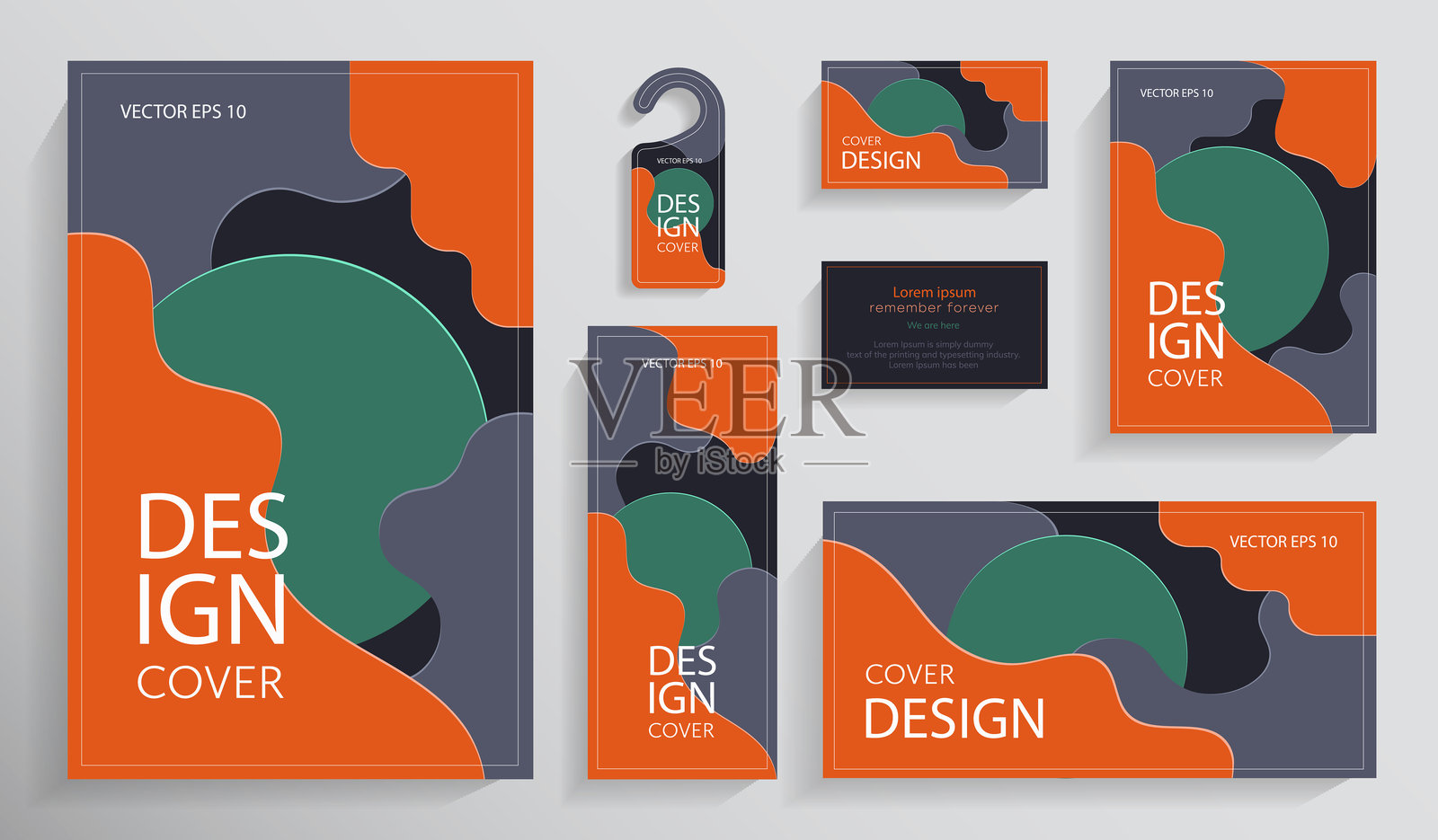 剪纸宣传册套装插画图片素材