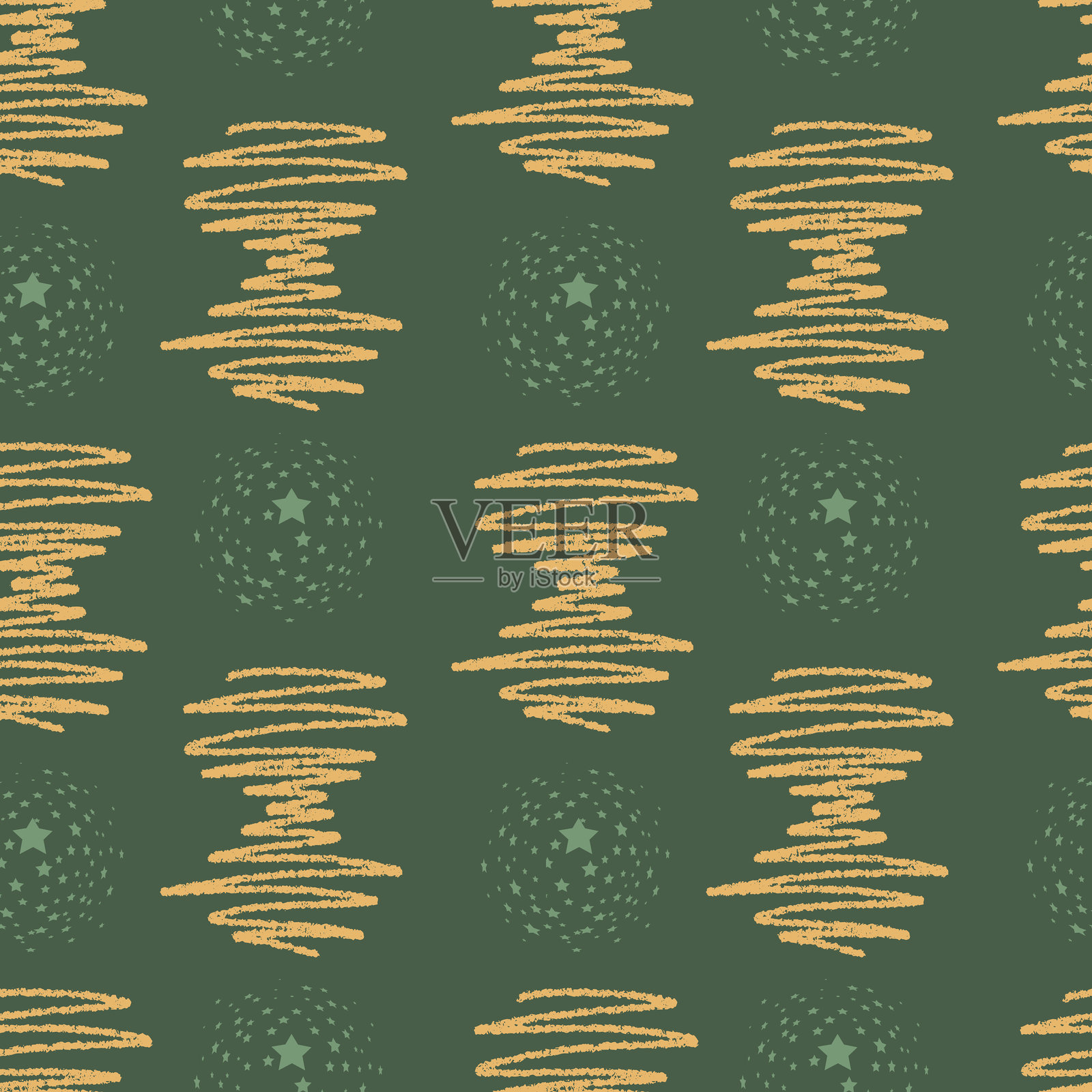 绿色背景上的无缝抽象图案插画图片素材