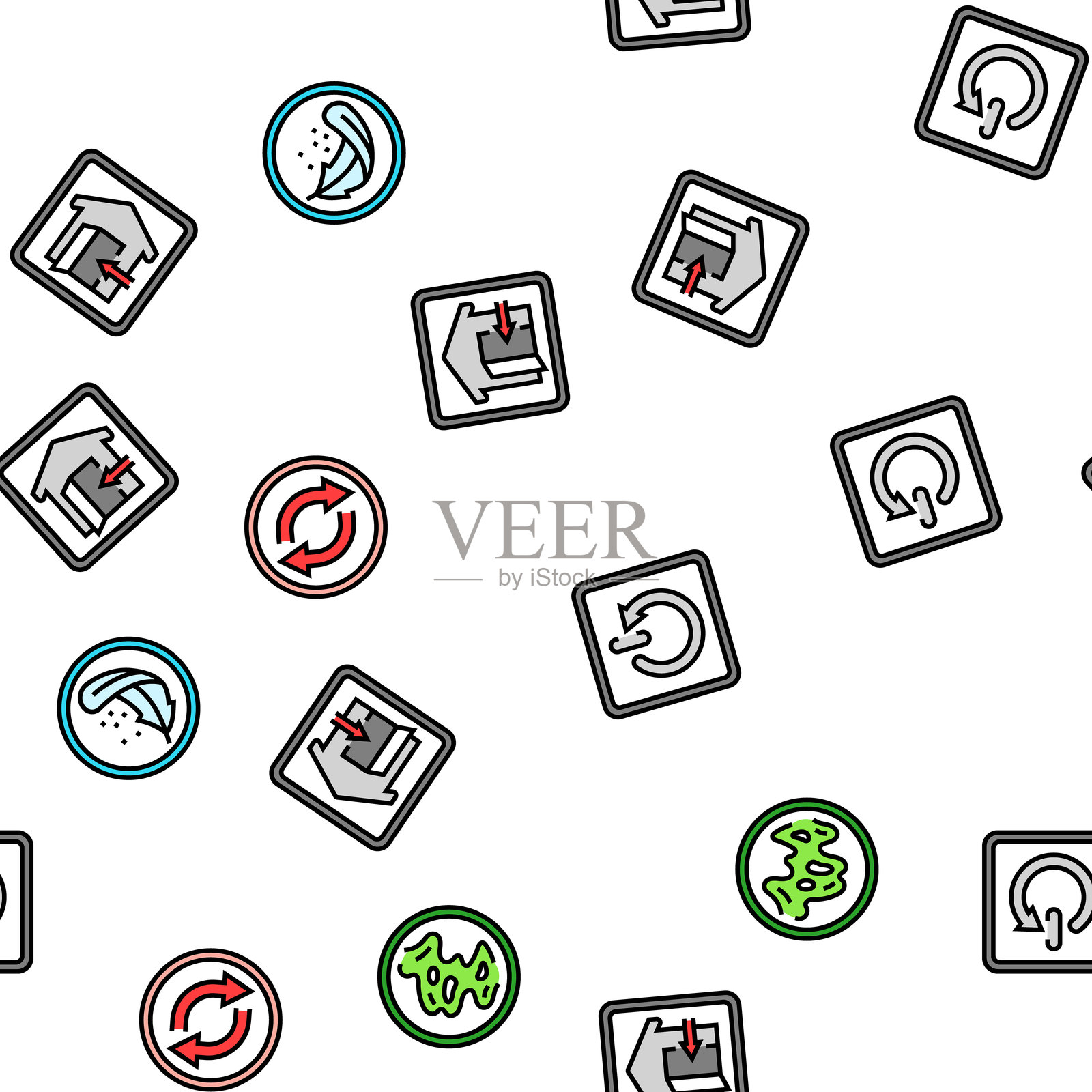 产品警告标签警示无缝图案矢量图插画图片素材