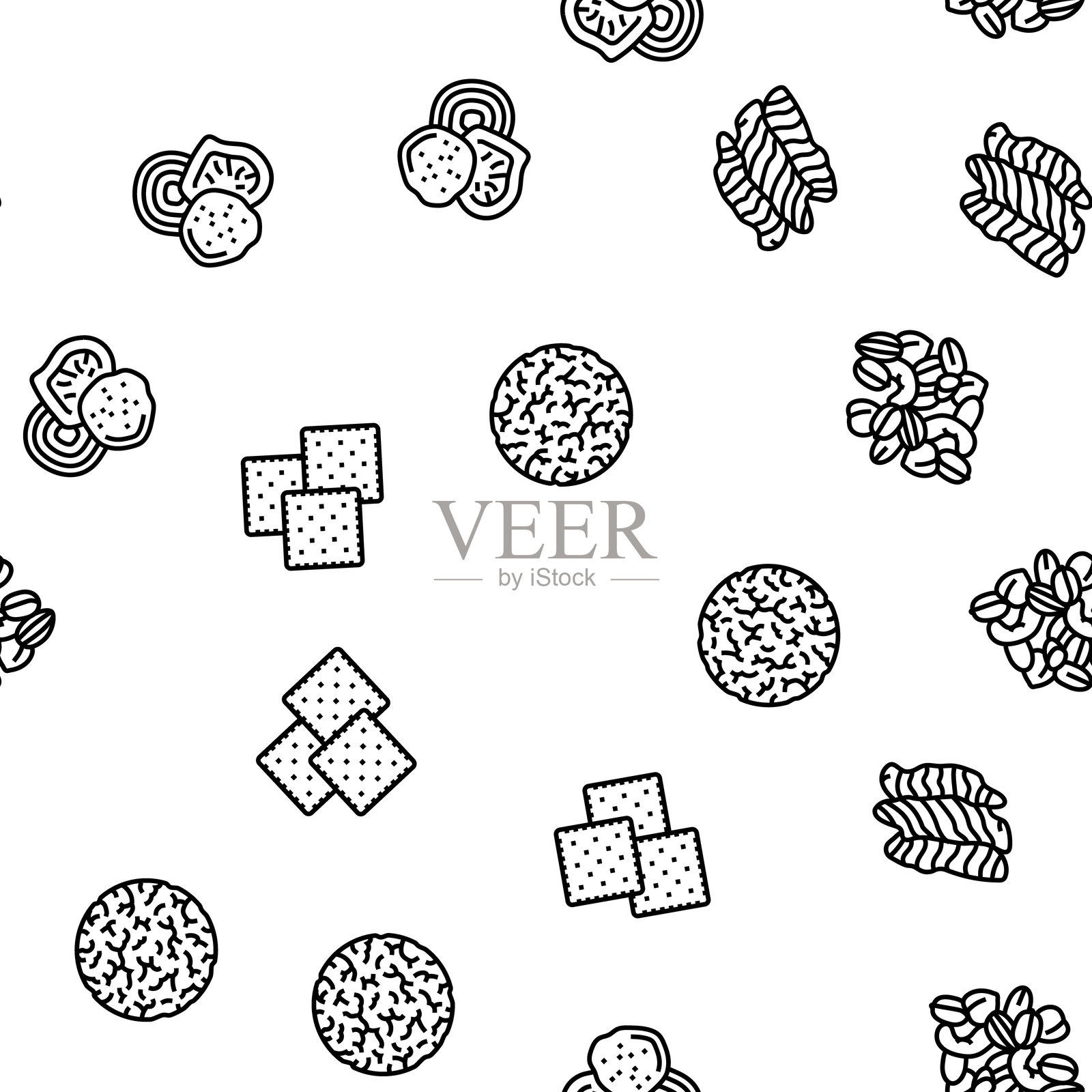 零食饮料甜品无缝图案矢量图插画图片素材