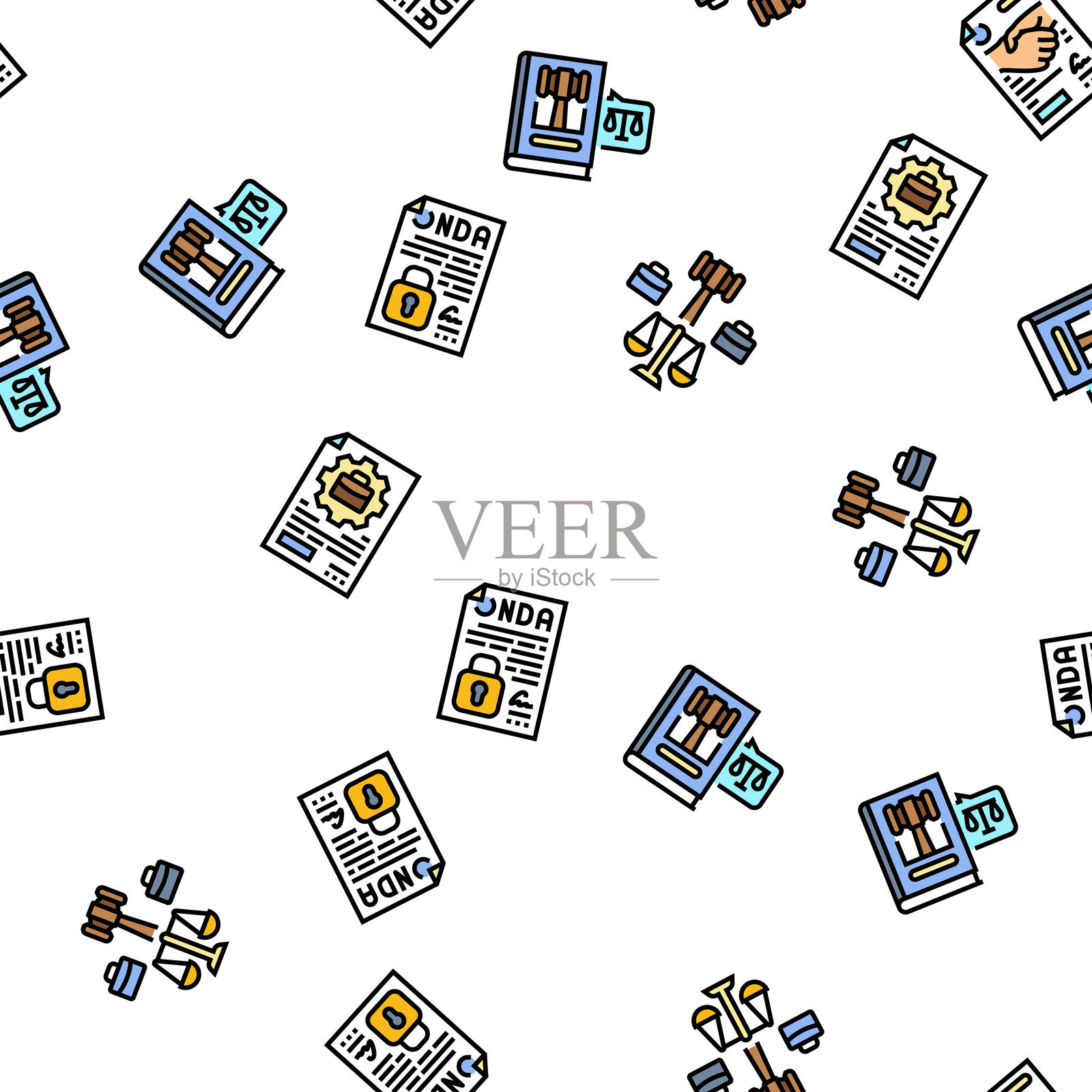 企业法律合规无缝图案矢量图插画图片素材