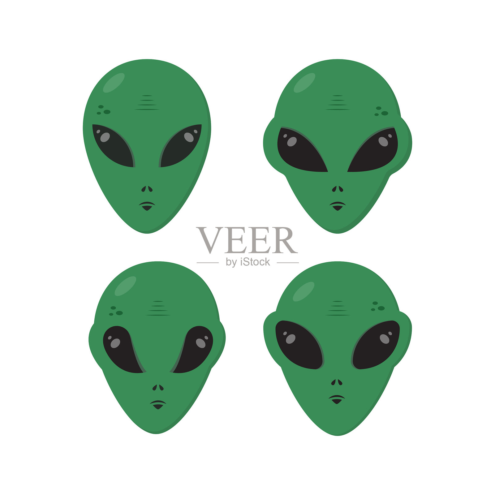 外星人图标集矢量设计。插画图片素材
