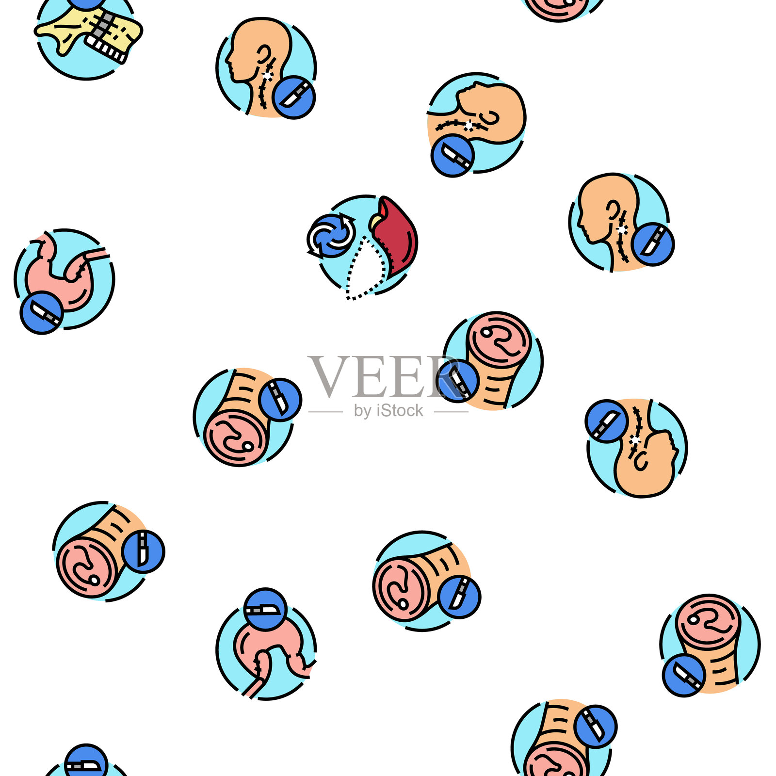 手术室侵入性无缝图案矢量图插画图片素材