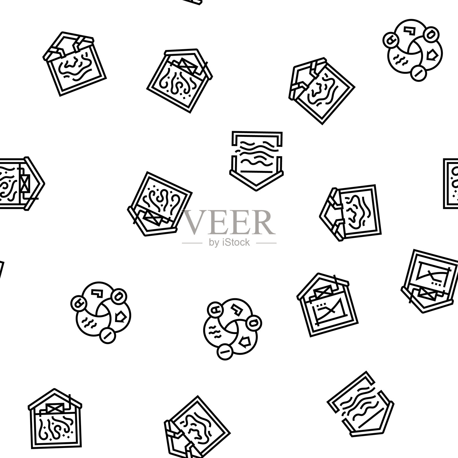 空气通风冷风扇无缝图案矢量图插画图片素材