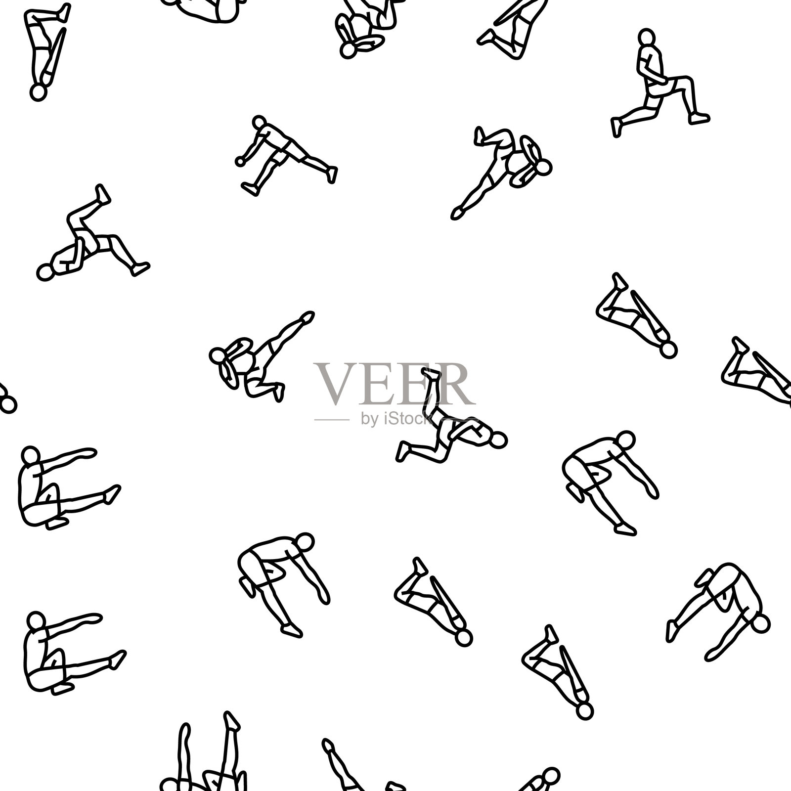 健身锻炼腿部无缝图案矢量图插画图片素材