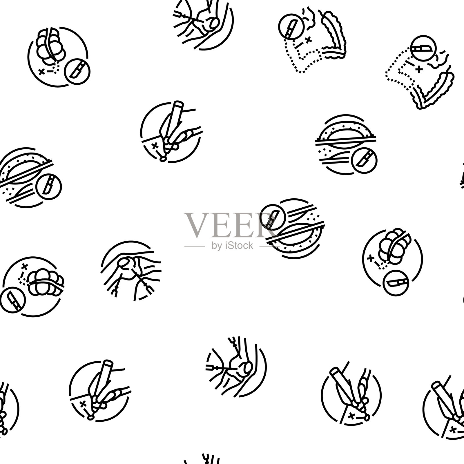 手术医生外科医生医院无缝图案矢量图插画图片素材