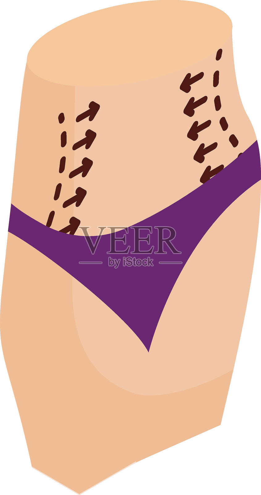 抽脂等距概念，非侵入性腹部脂肪减少矢量图标设计，美容个人护理符号，美容皮肤科标志，身体美学插图插画图片素材