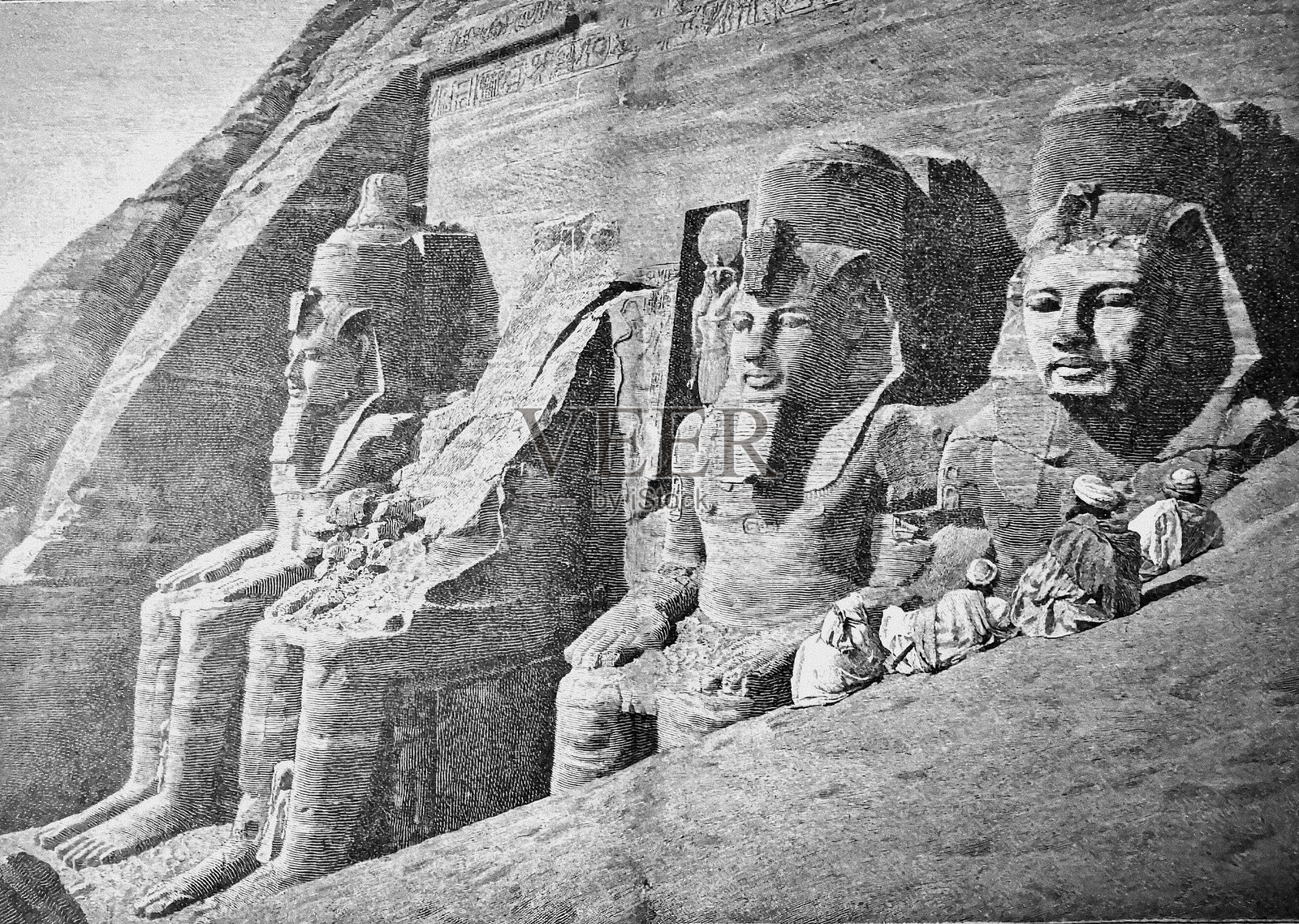 阿布辛贝尔的努比亚神庙外观插画图片素材