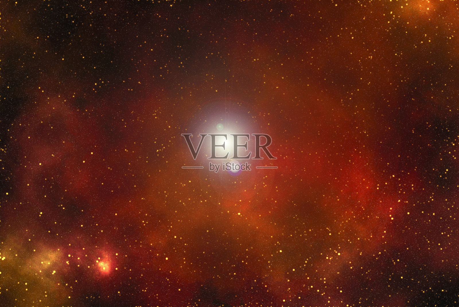 星空背景，星尘和闪烁的星星。逼真的宇宙和色彩斑斓的星云。多彩的银河。3D插图照片摄影图片