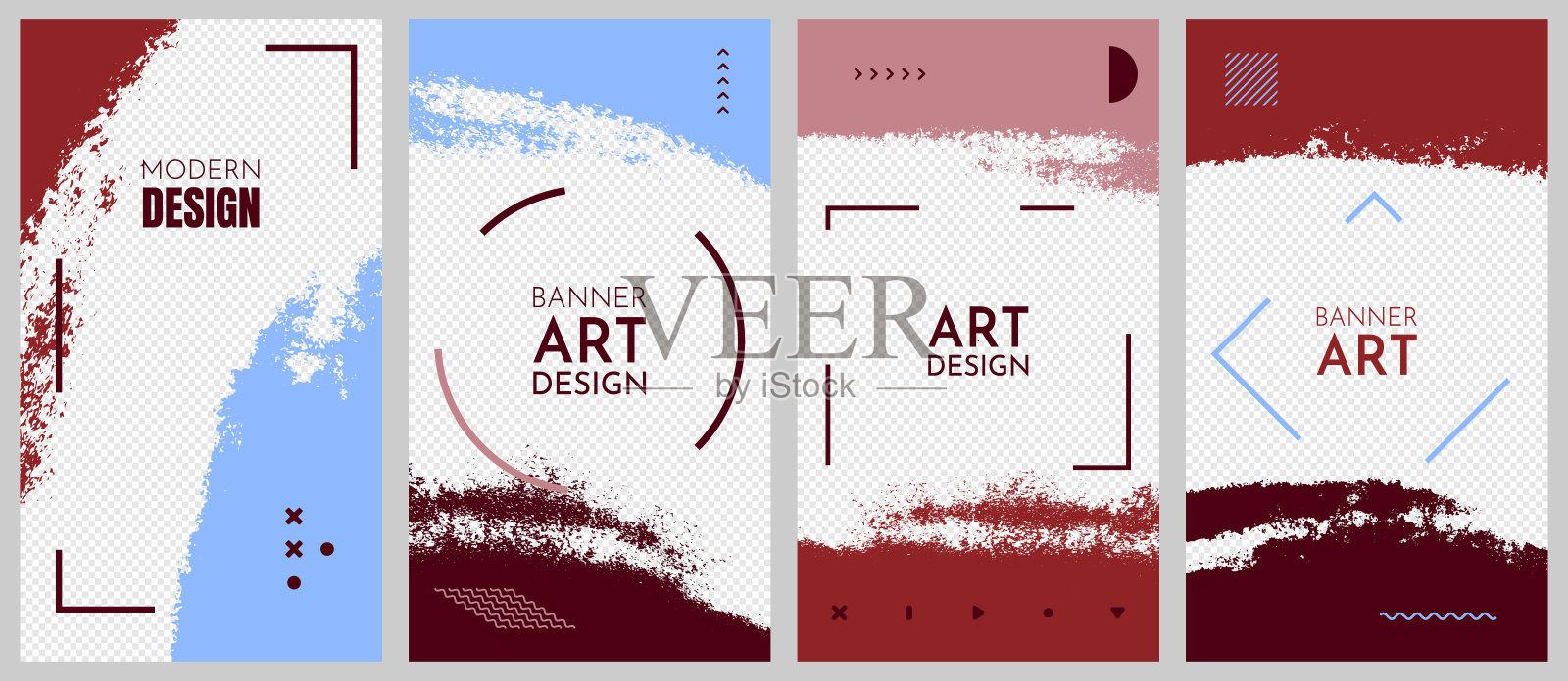 矢量插图。手绘抽象叠加集。墨水刷笔触边框集。涂鸦油漆杂乱飞溅。设计传单、代金券、优惠券、壁纸、竖版相框、故事的元素。插画图片素材