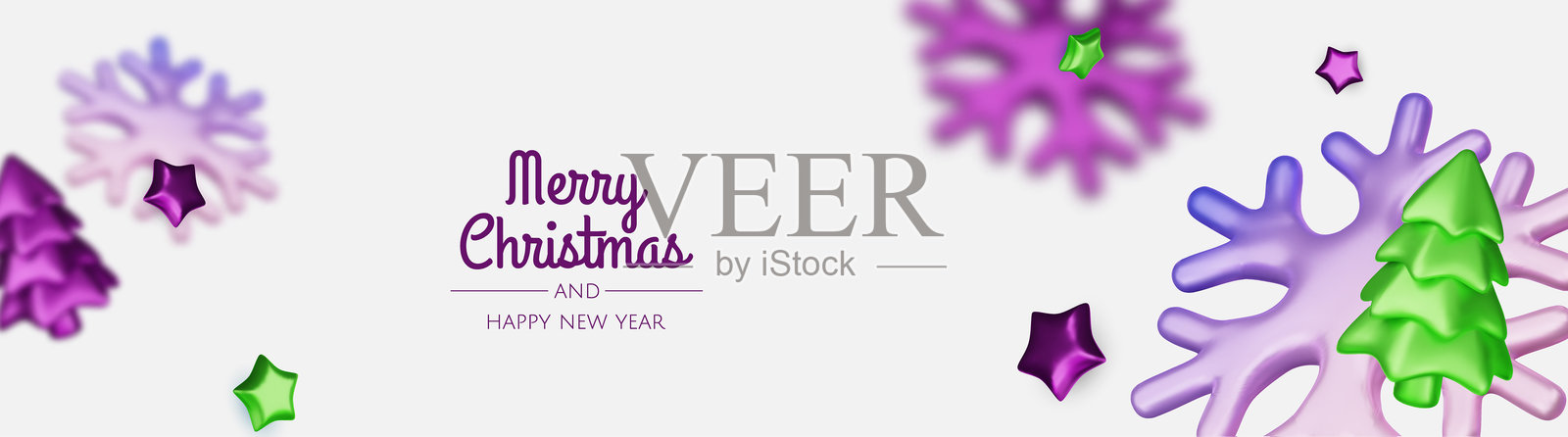 圣诞横幅，配有礼品盒和雪花。网站头部海报。矢量插图插画图片素材