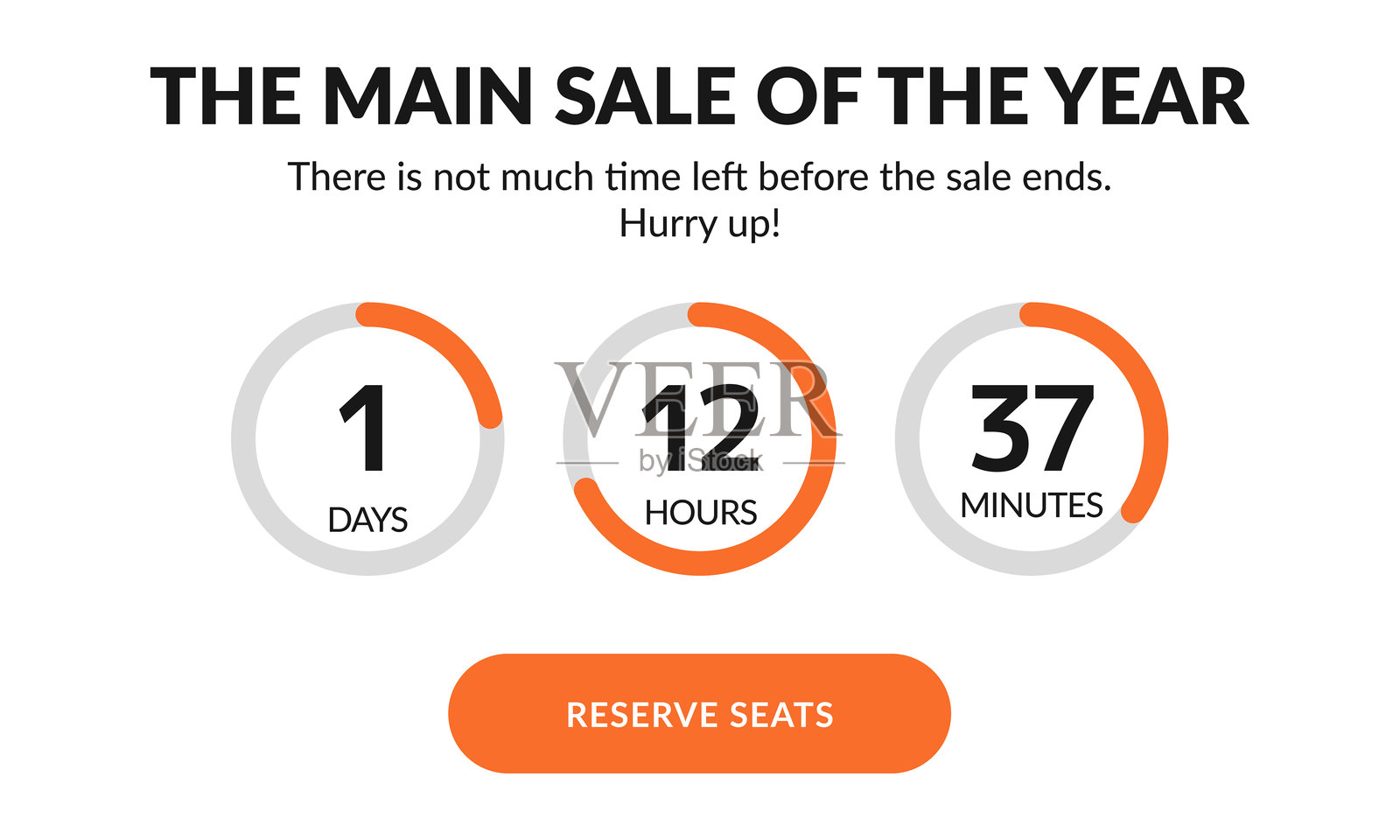 网站矢量时钟计时器。倒计时器，时钟计数器。矢量。插画图片素材