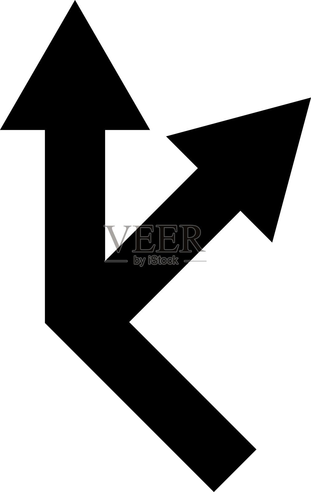 方向箭头标志，决策图标。多方向道路标志，方向标志，道路方向图标。方向图标矢量插图。插画图片素材