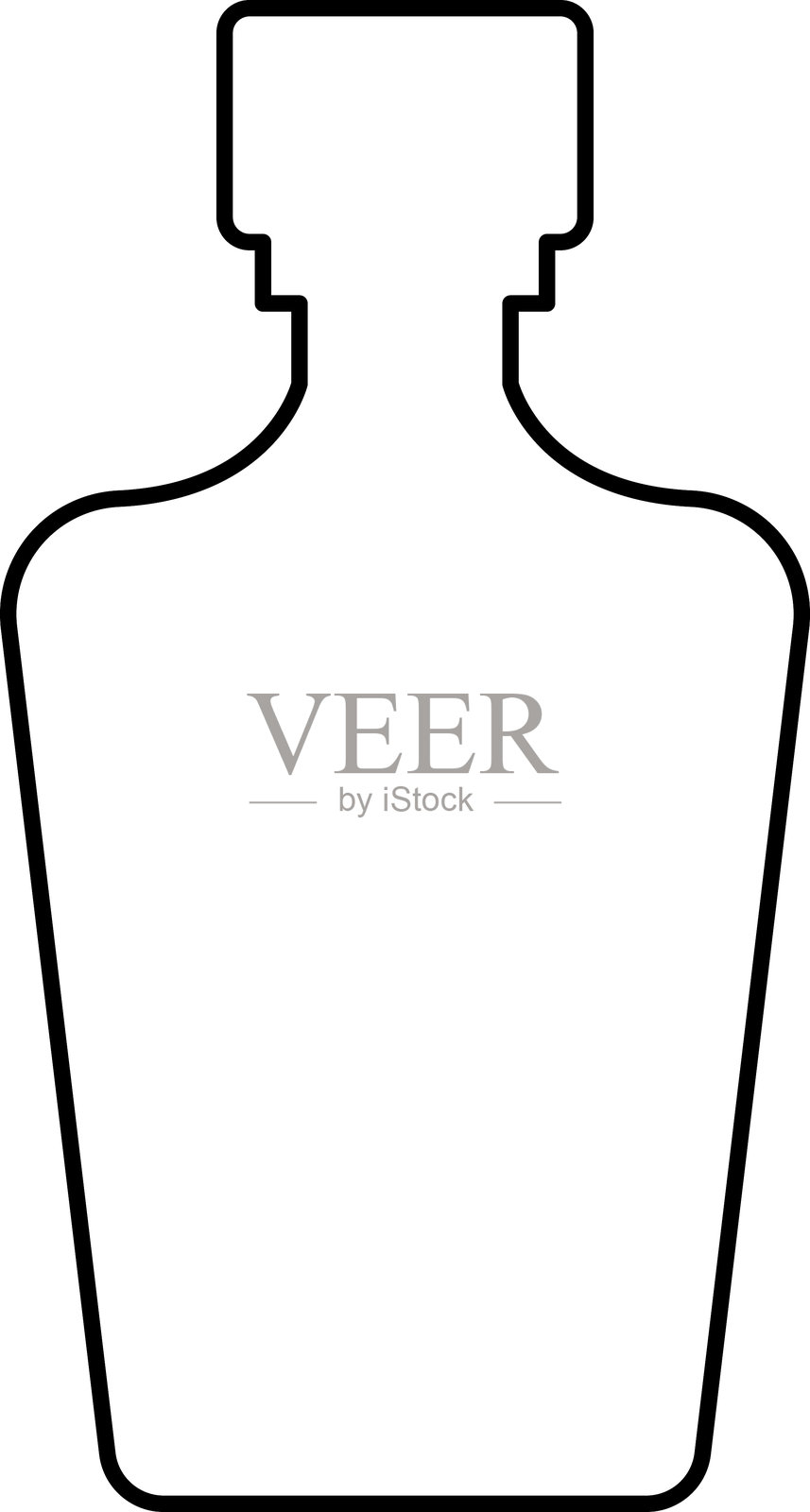 瓶子图标。不同轮廓的瓶子。玻璃瓶酒吧符号标志矢量插图。插画图片素材