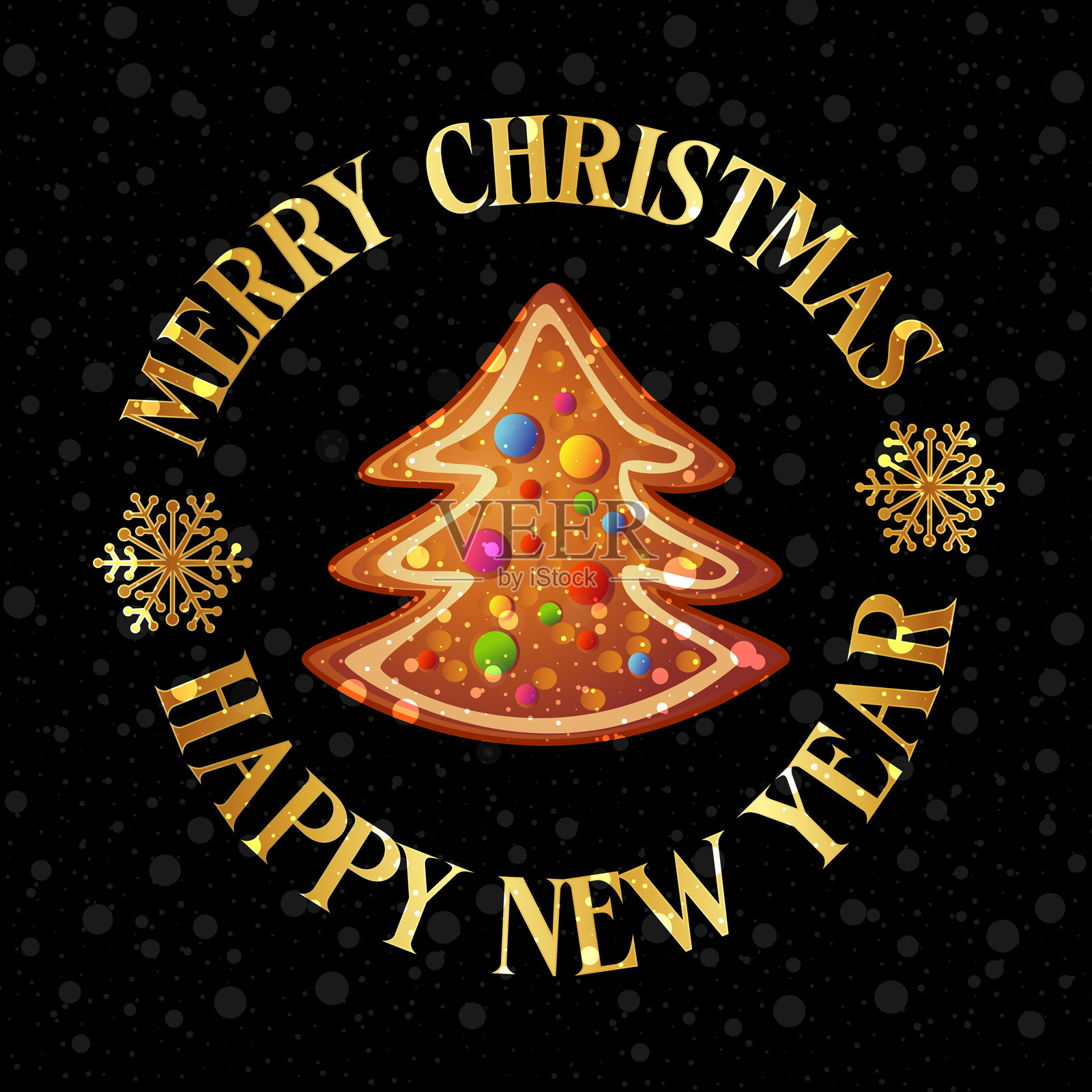 圣诞姜饼贺卡插画图片素材