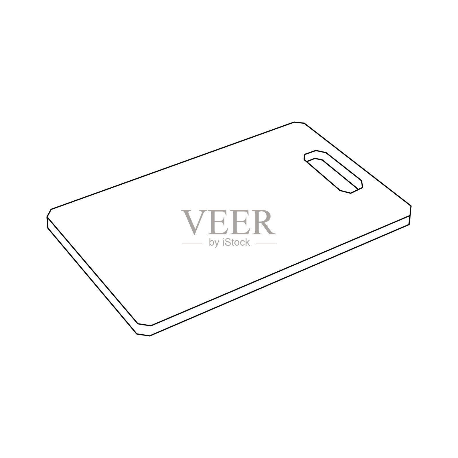 手绘儿童插图，切菜板卡通图案，孤立背景插画图片素材