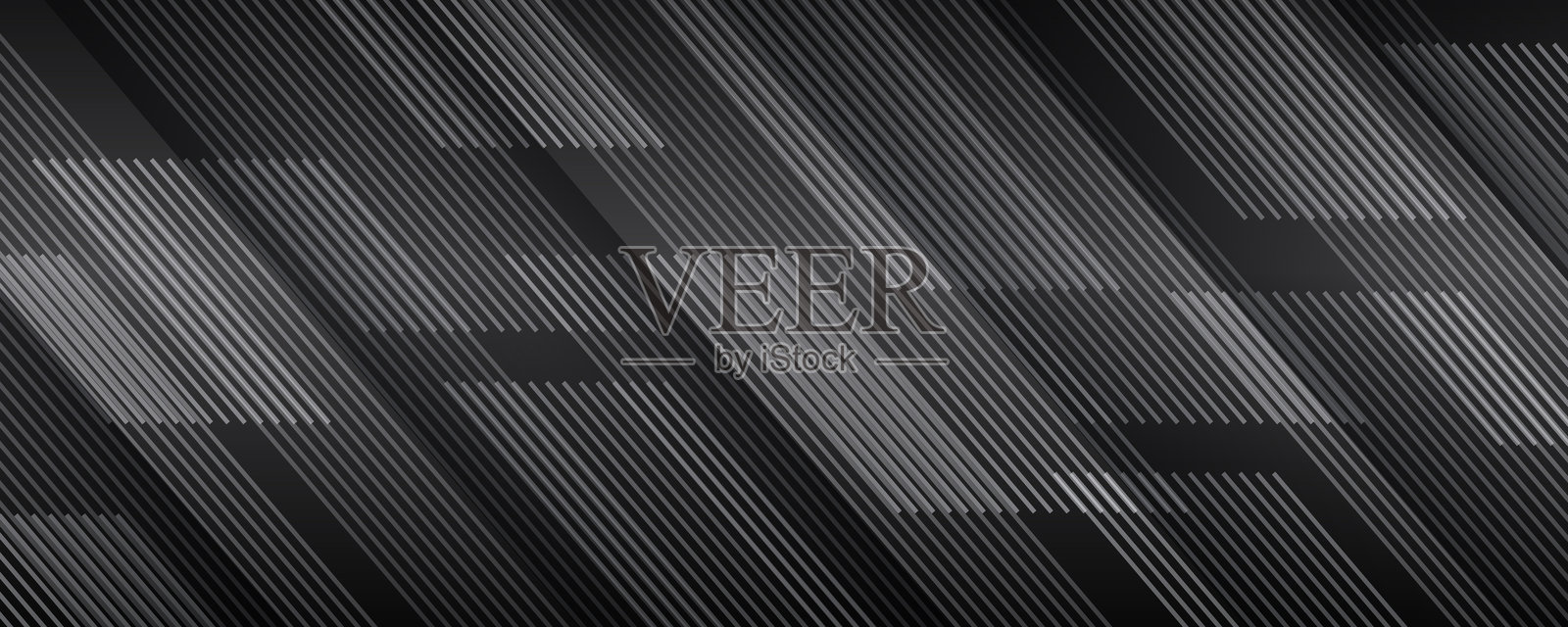 黑色抽象背景，重叠层次在黑暗空间中，带有对角线效果装饰。现代图形设计元素，条纹风格概念，适用于网页横幅、传单、卡片或宣传册封面。插画图片素材