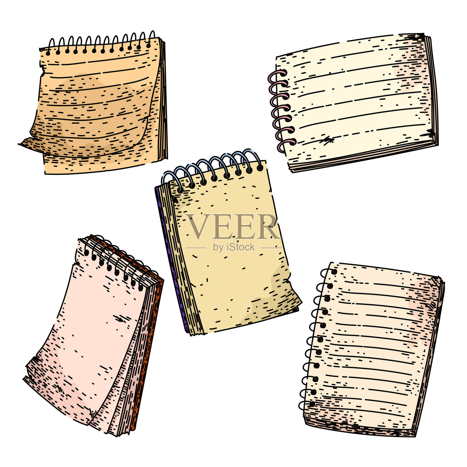 手绘矢量记事本草图插画图片素材