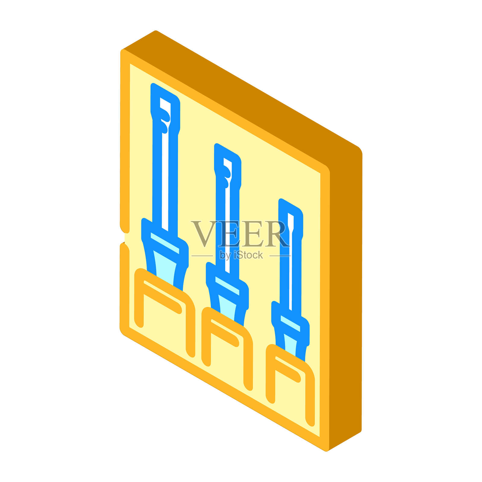 螺丝刀汽车修理工具等距图标插图插画图片素材