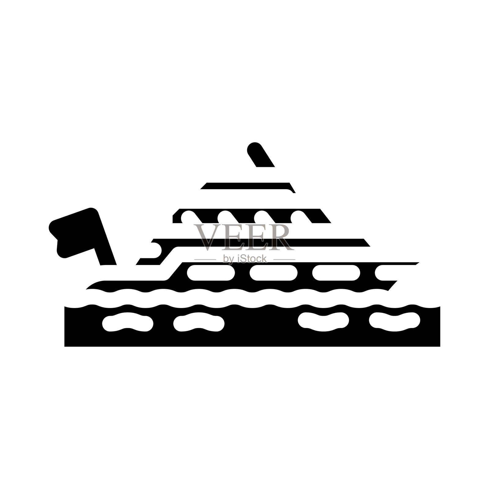 超级游艇船舶运输海洋图标矢量插图插画图片素材