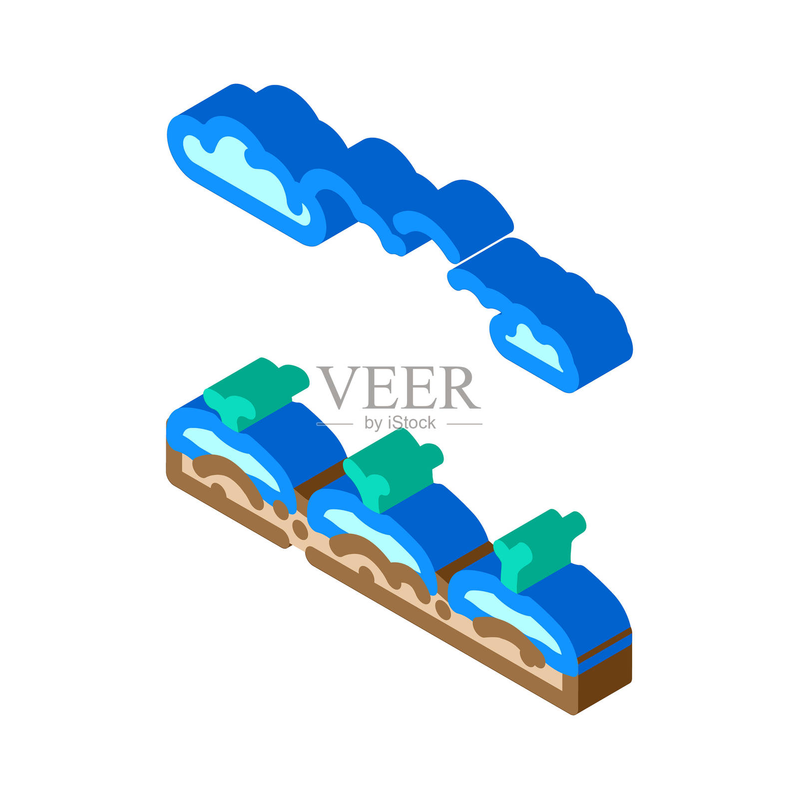 园艺维护的覆盖物图标等距插图插画图片素材