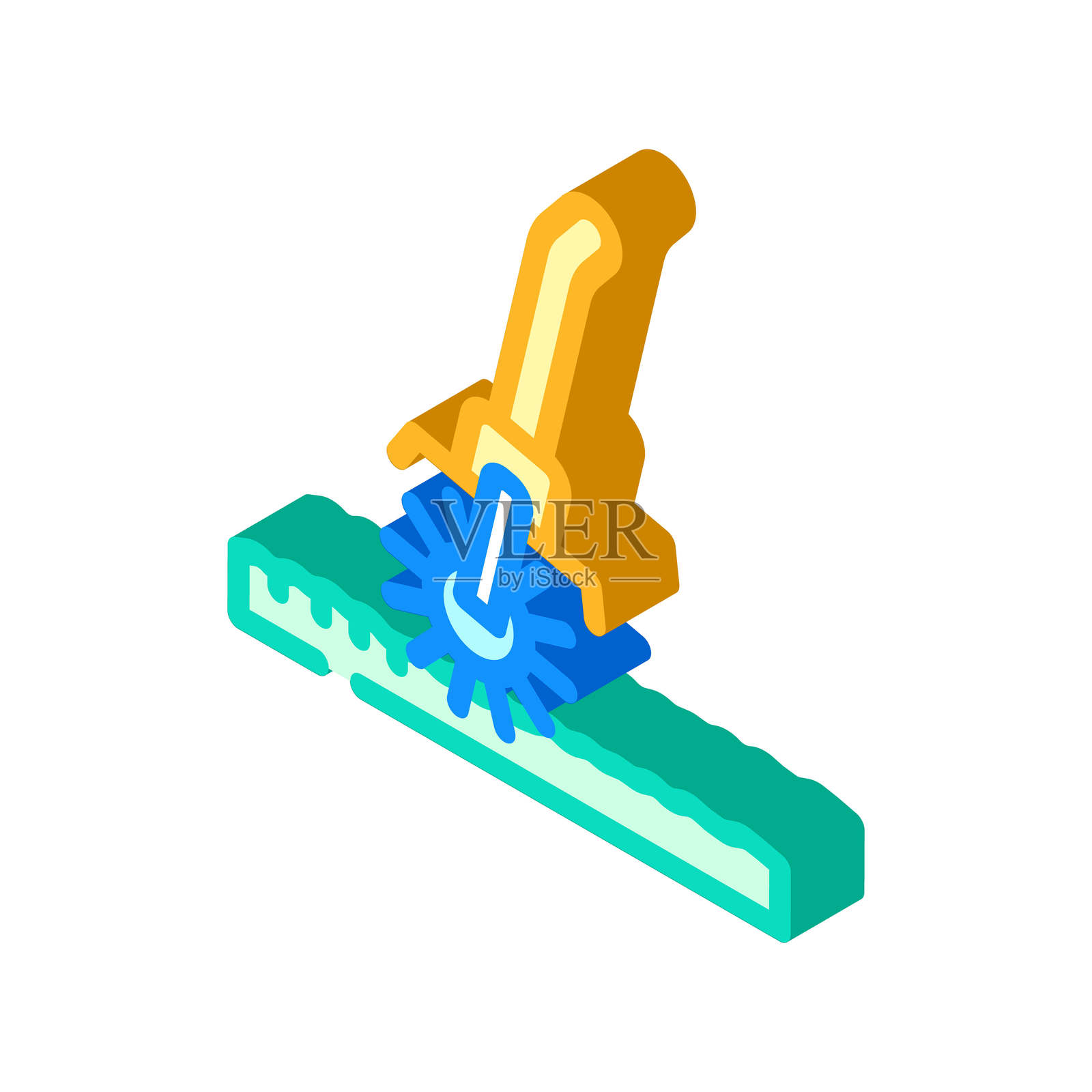草坪通气园艺维护等距图标矢量插图插画图片素材