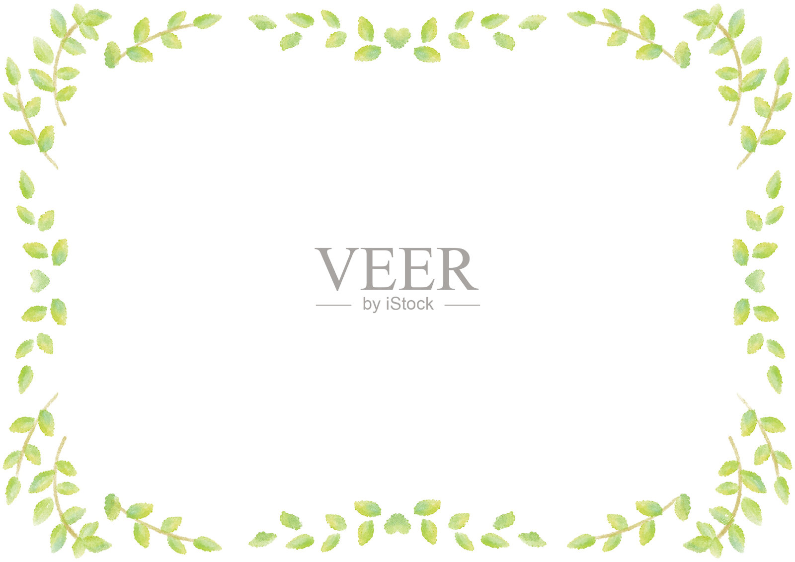 可爱的叶子框架插画图片素材