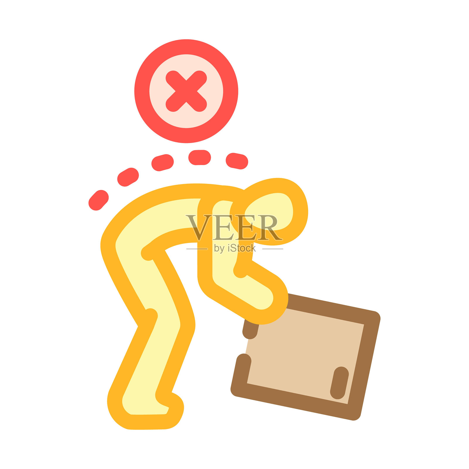 安全举重技巧伤害预防彩色图标矢量插图插画图片素材