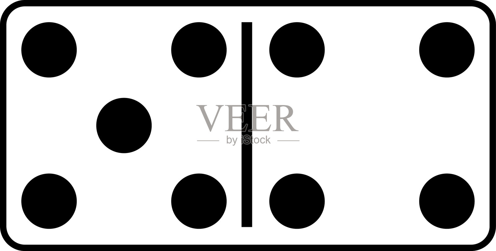 多米诺骨牌。多米诺骨牌游戏。28块骨牌的线条图标集。白色骨牌上有黑色圆点。矢量插图。插画图片素材