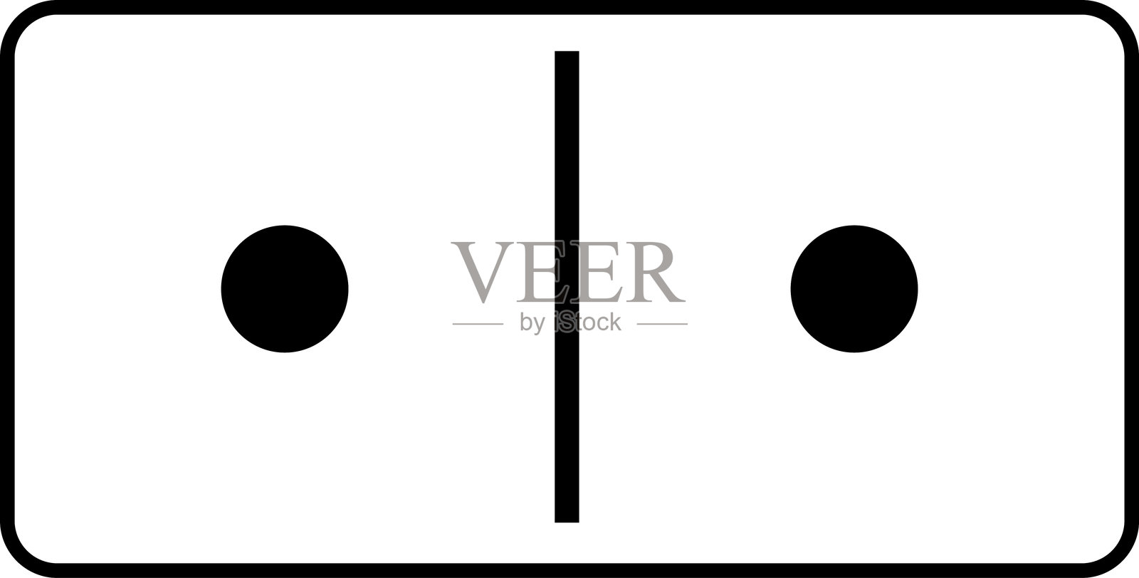 多米诺骨牌。多米诺骨牌游戏。28块骨牌的线条图标集。白色棋子上有黑色点。矢量插图。插画图片素材
