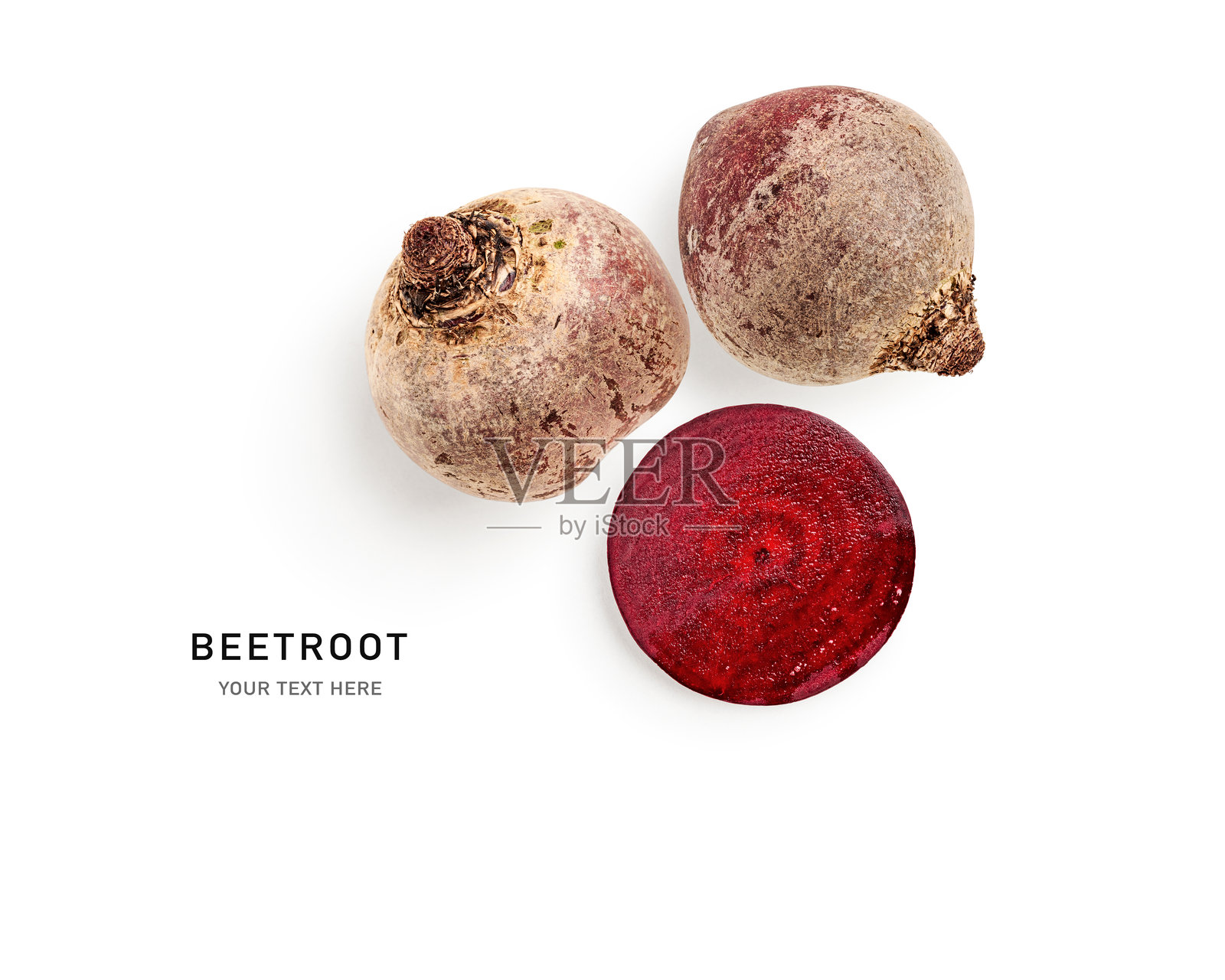 有机甜菜根成分在白色背景上的摄影作品照片摄影图片