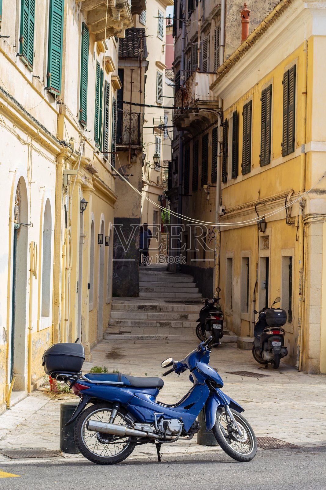 希腊科孚岛历史悠久的凯尔基拉老城城市风景照片摄影图片