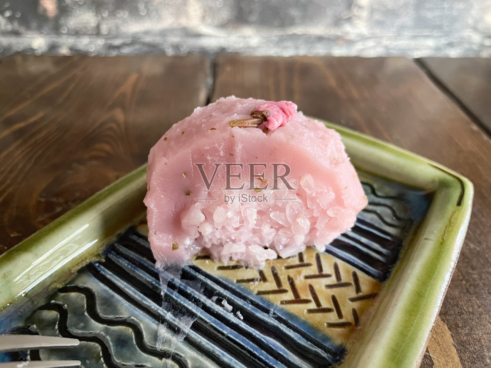 樱花甜豆沙包照片摄影图片