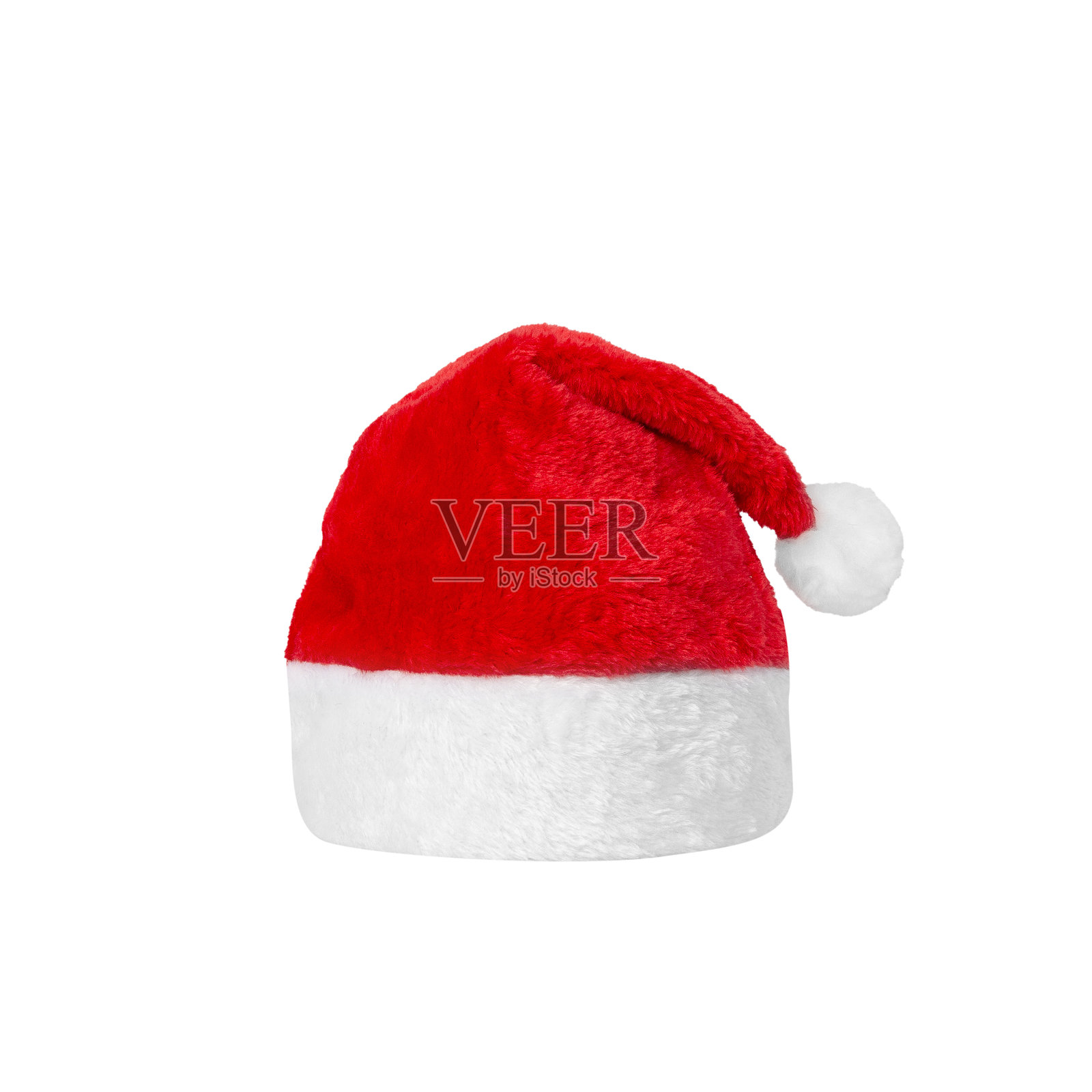 白色背景上的圣诞老人帽，带有剪切路径，具有全景深效果照片摄影图片