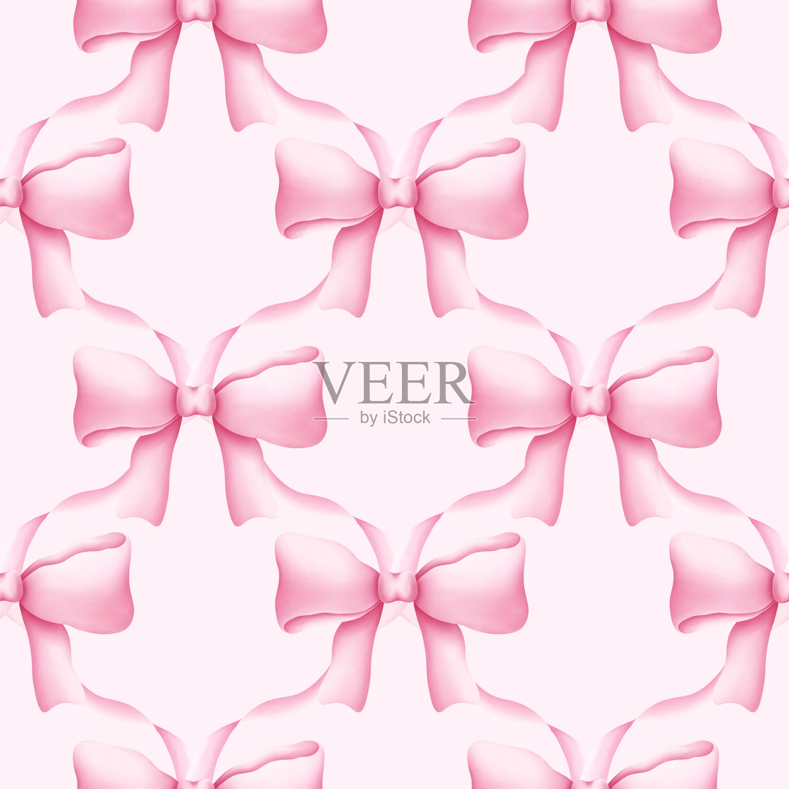 水彩风格的可爱蝴蝶结无缝图案。非常适合用于面料、剪贴簿、横幅、卡片、包装纸和婴儿洗礼。插画图片素材