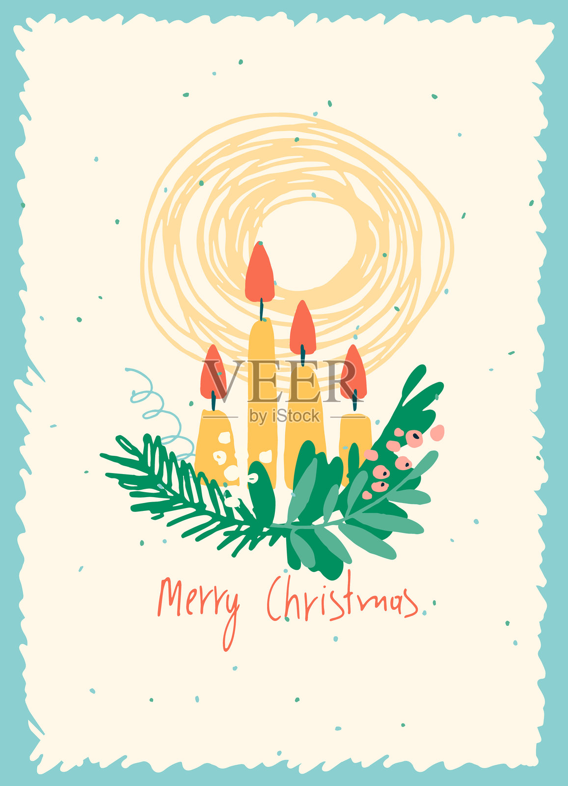 复古的圣诞贺卡，适用于节日品牌项目，以及装饰您的家、手工艺品和商品。插画图片素材