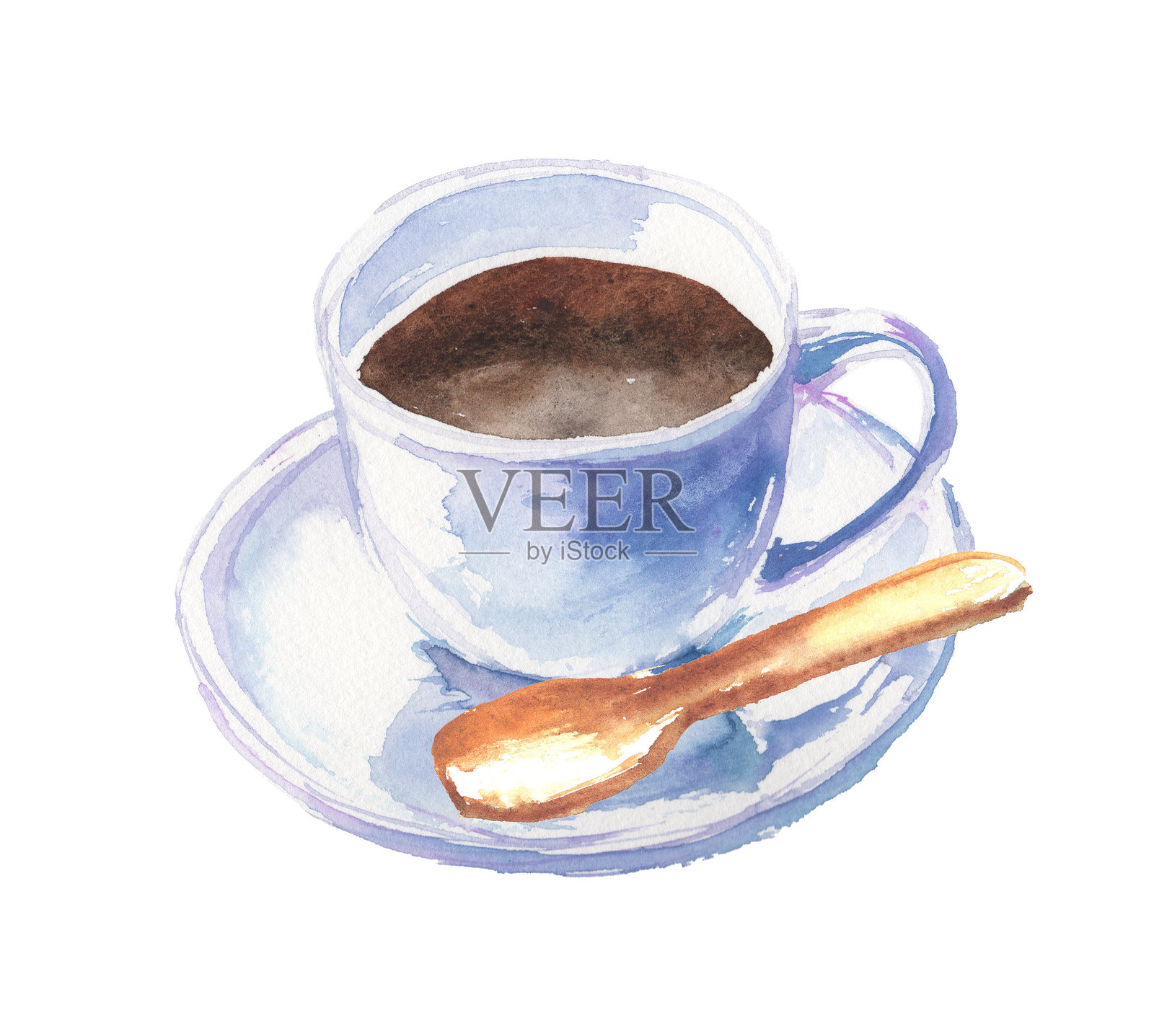 水彩画的咖啡杯插图插画图片素材