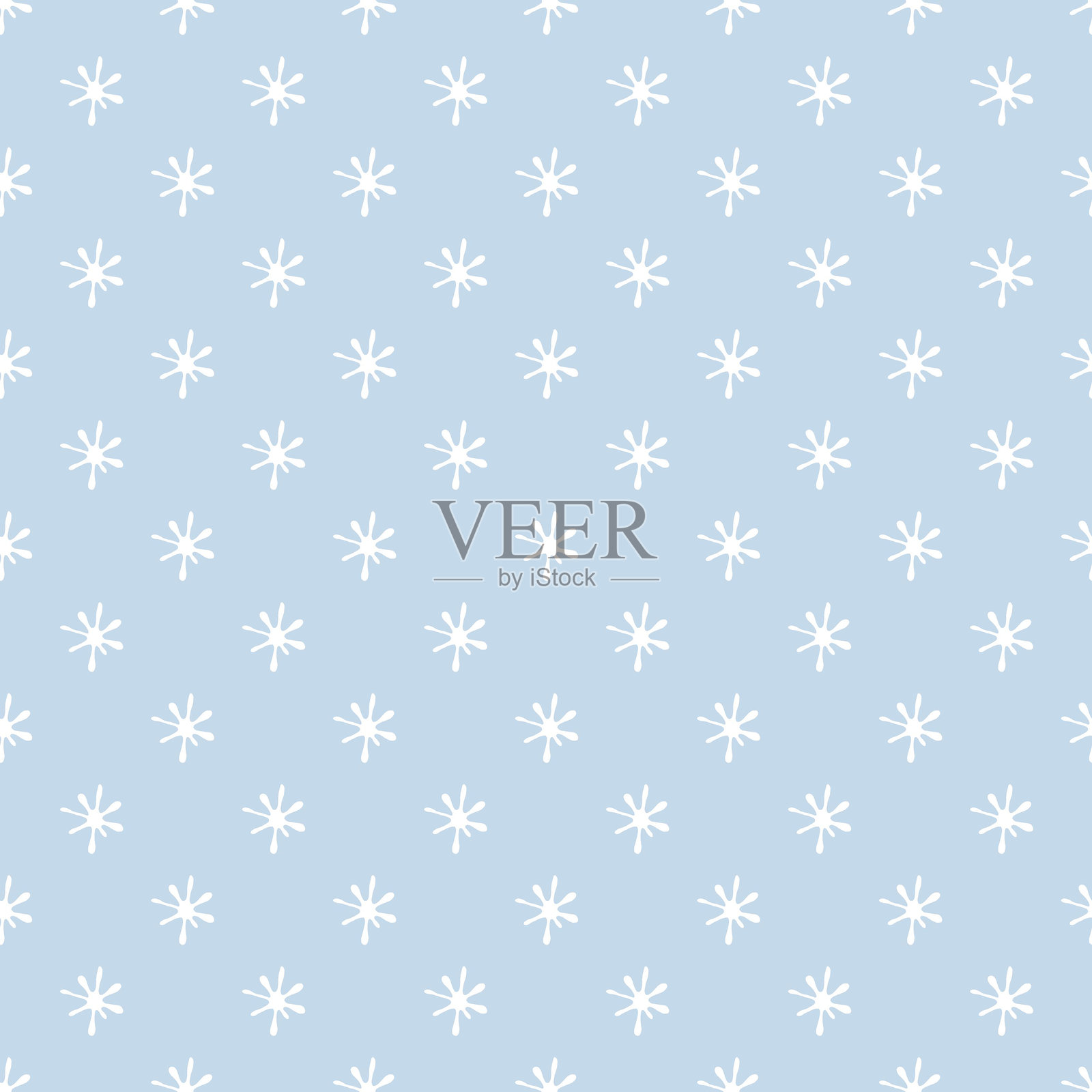 圣诞节无缝背景，带有白色雪花。手绘插图，素描风格。适用于包装纸和纺织品的模板。插画图片素材