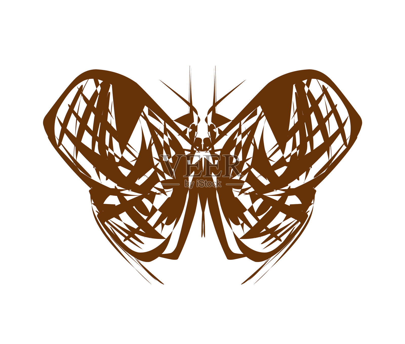 蝴蝶翅膀装饰简单轮廓变形形状插画图片素材