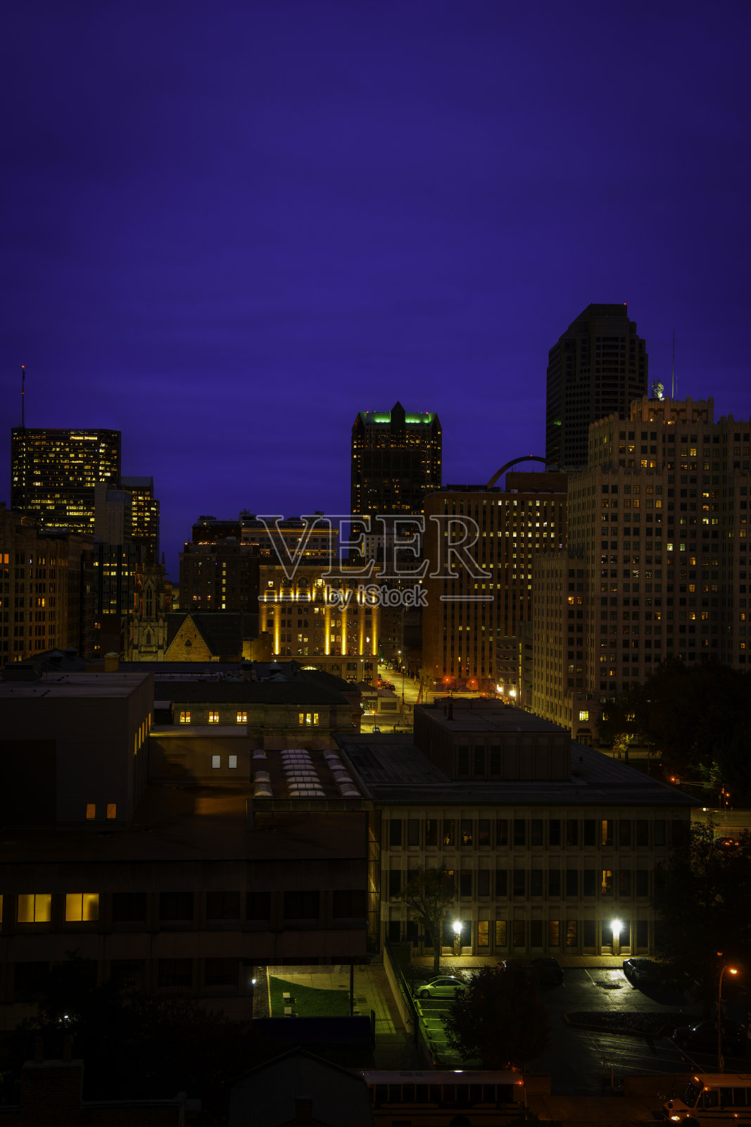 圣路易斯夜景天际线照片摄影图片